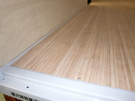 A vehicle utilizing bamboo flooring material