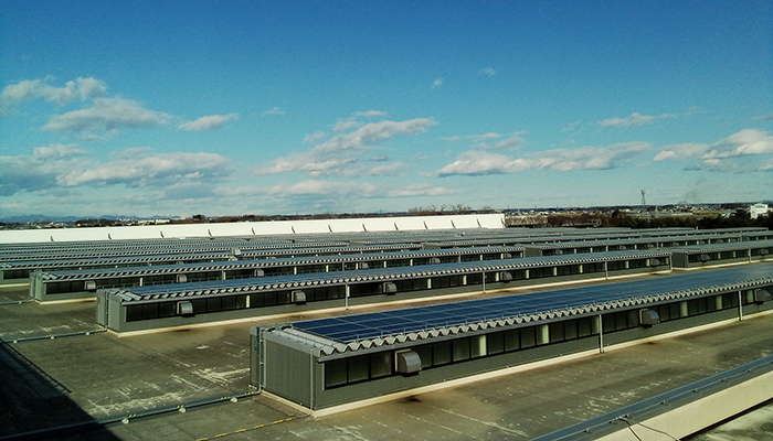 栃木工場の太陽光発電設備