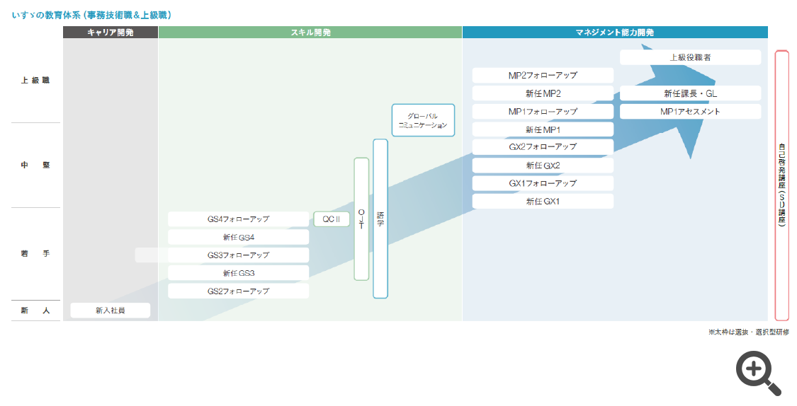 キャリア開発　スキル開発　マネジメント能力開発　上級職　中堅　若手　新人　新入社員　OJT