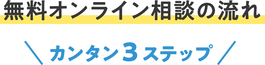 無料オンライン相談の流れ カンタン3ステップ