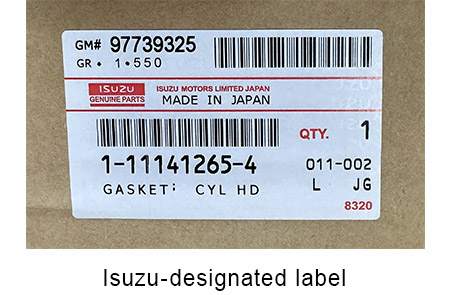 Isuzu-designated label